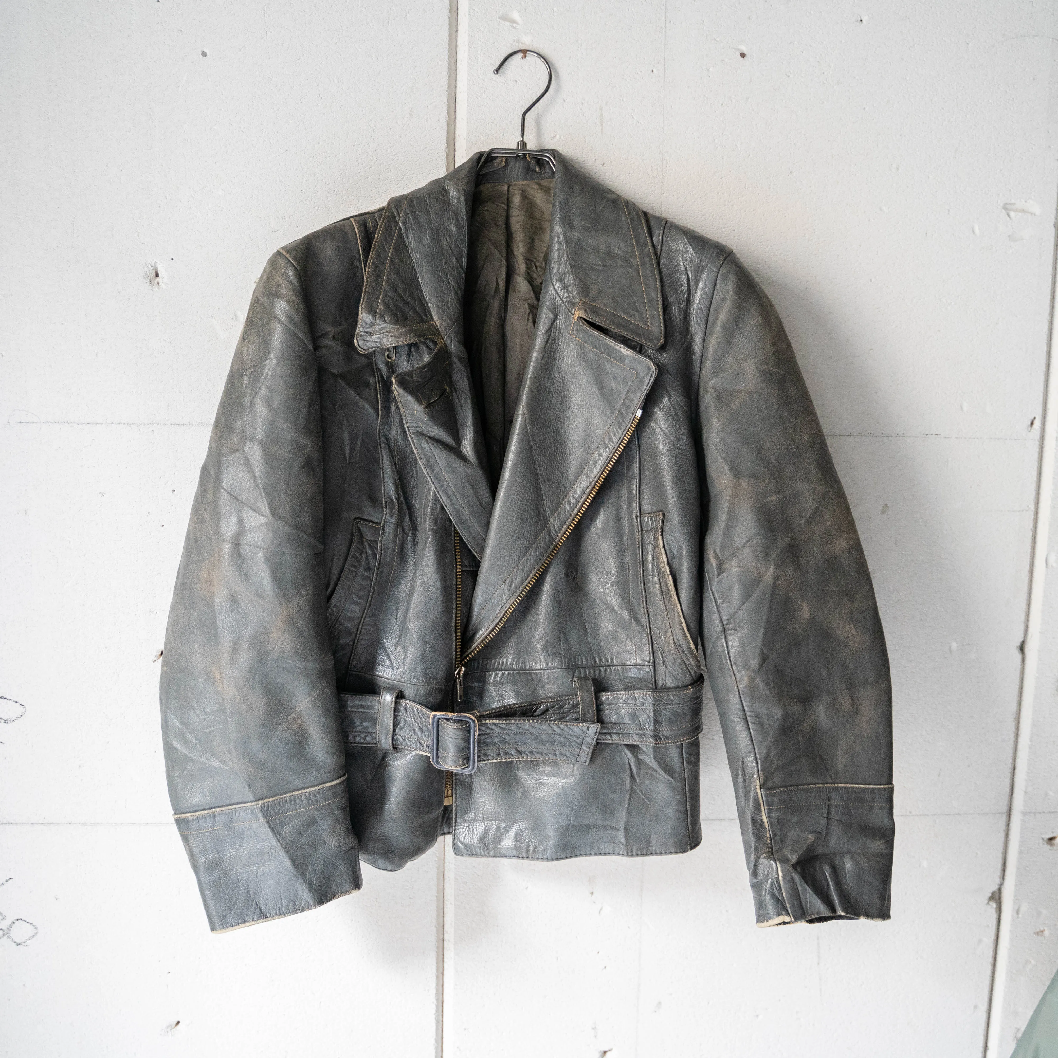 1960-70s Netherland motorcycle leather short jacket