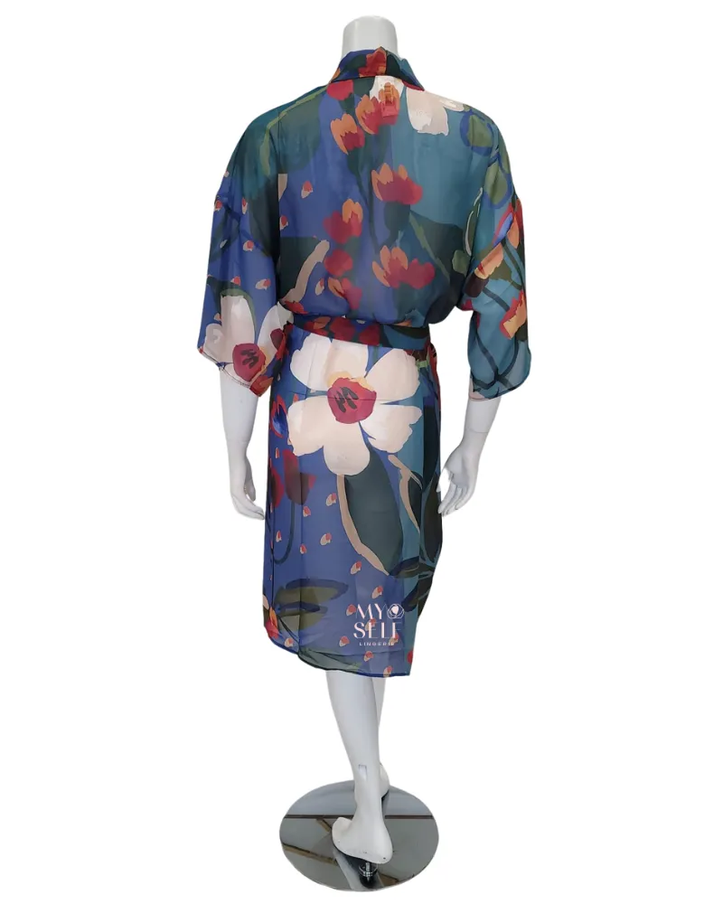 23BG727 Botanical Gardens Print Swim Kimono Cover Up