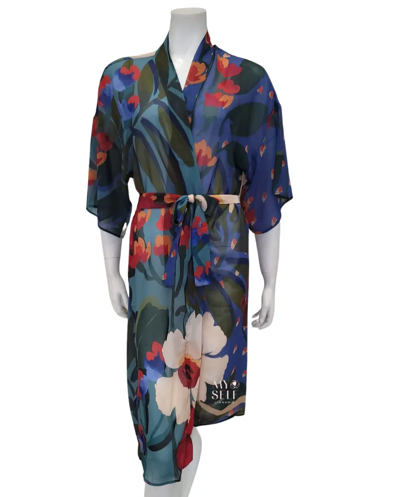 23BG727 Botanical Gardens Print Swim Kimono Cover Up