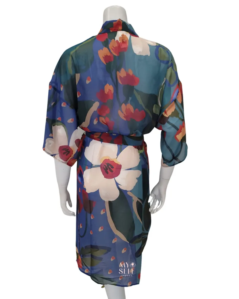 23BG727 Botanical Gardens Print Swim Kimono Cover Up