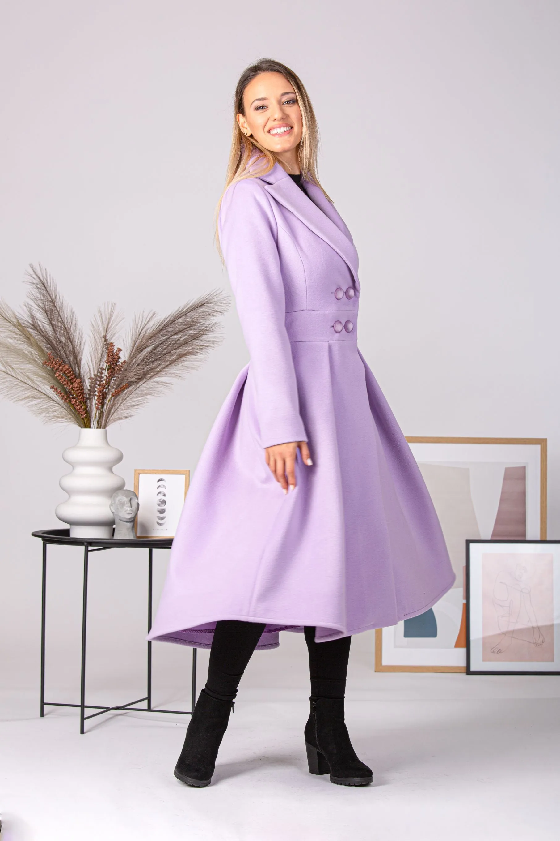 A-Line Fit and Flare Coat with Pockets