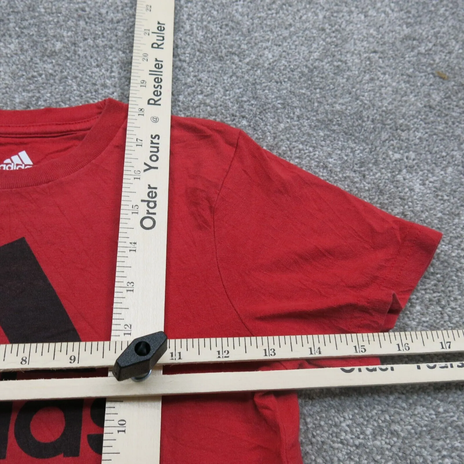 Adidas T-Shirt Kids Boys Size 5 Years Red Black Graphic Sports Logo Shirt