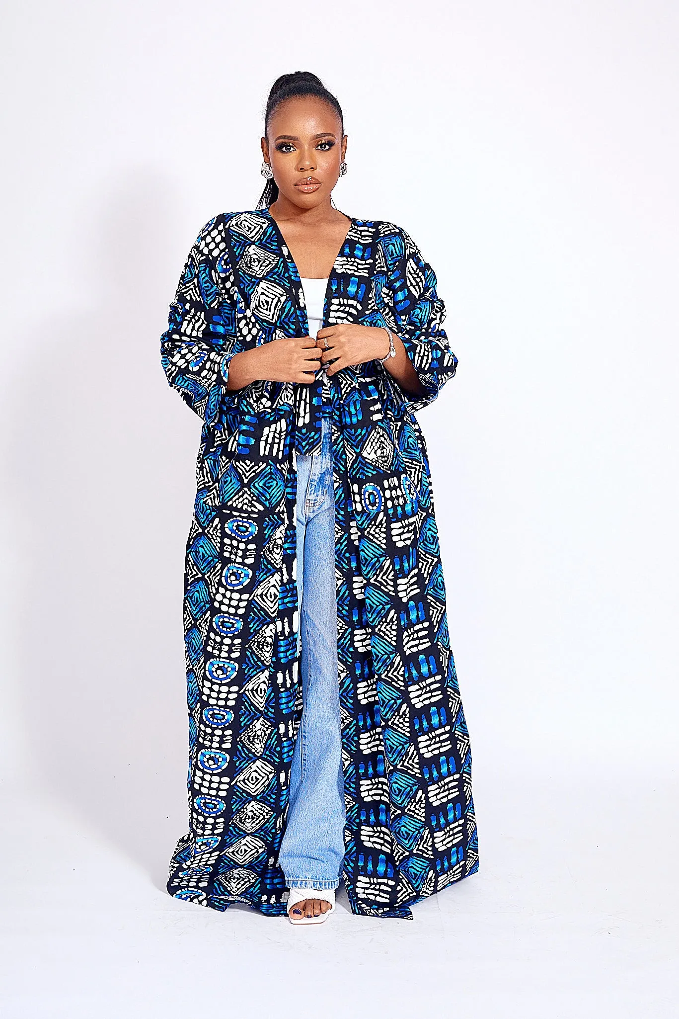 ANELE AFRICAN PRINT KIMONO