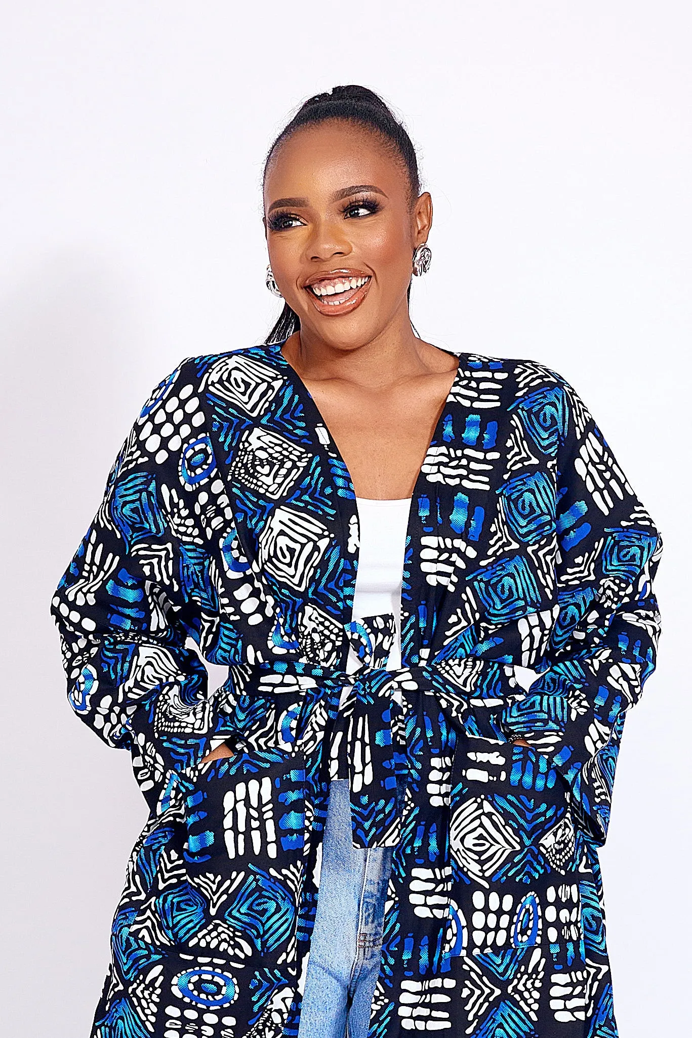 ANELE AFRICAN PRINT KIMONO