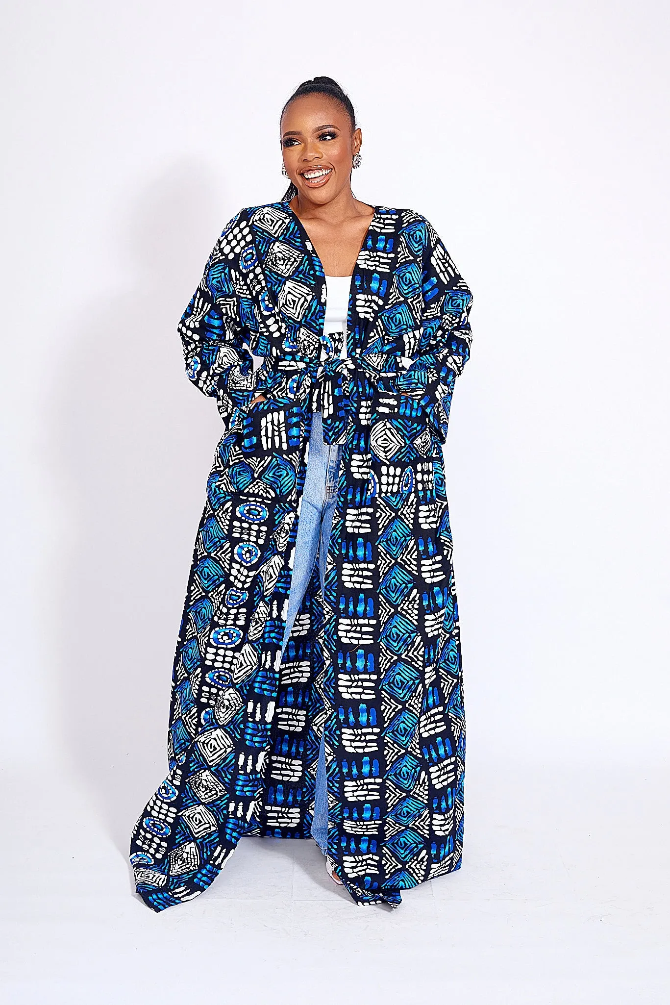 ANELE AFRICAN PRINT KIMONO