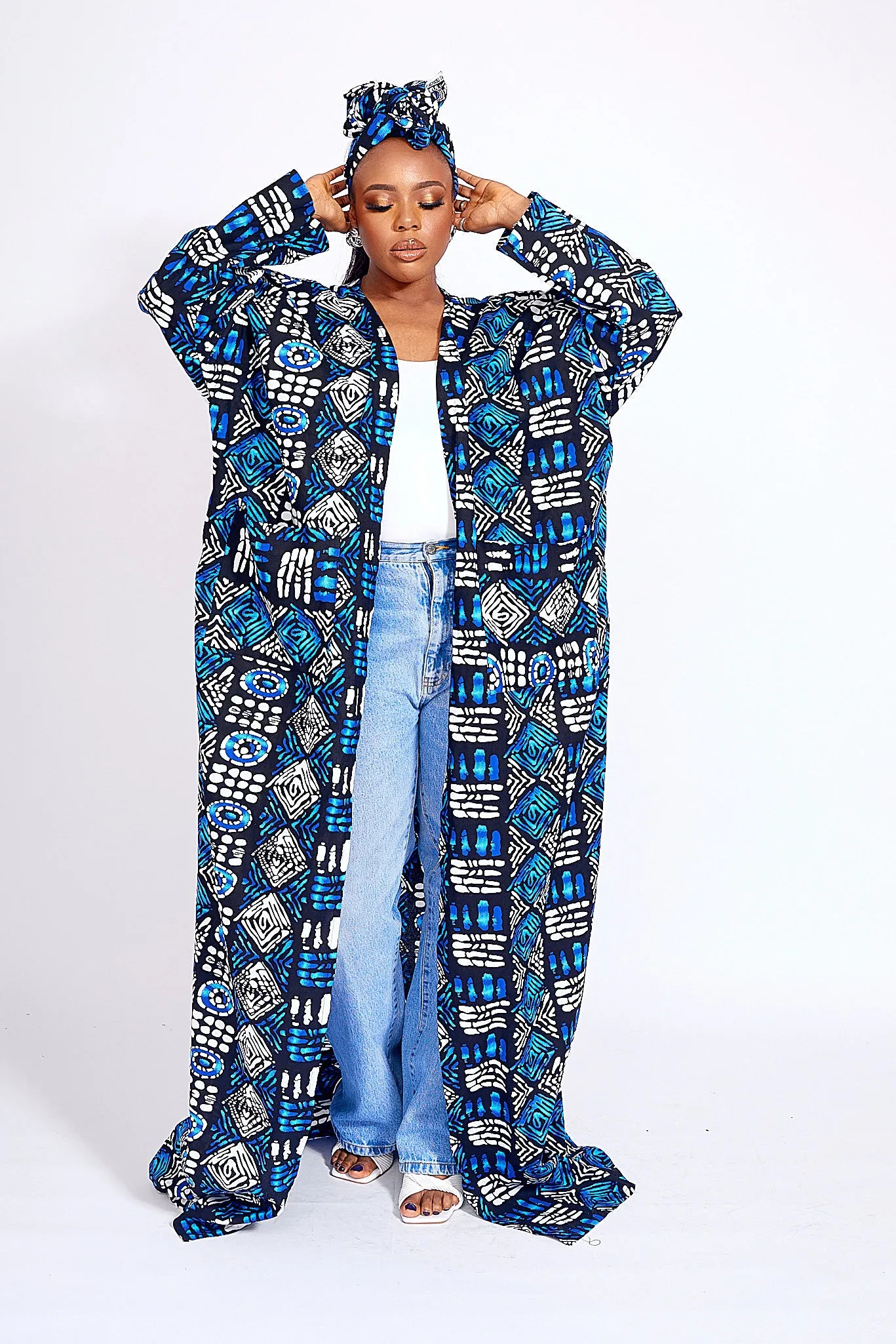 ANELE AFRICAN PRINT KIMONO