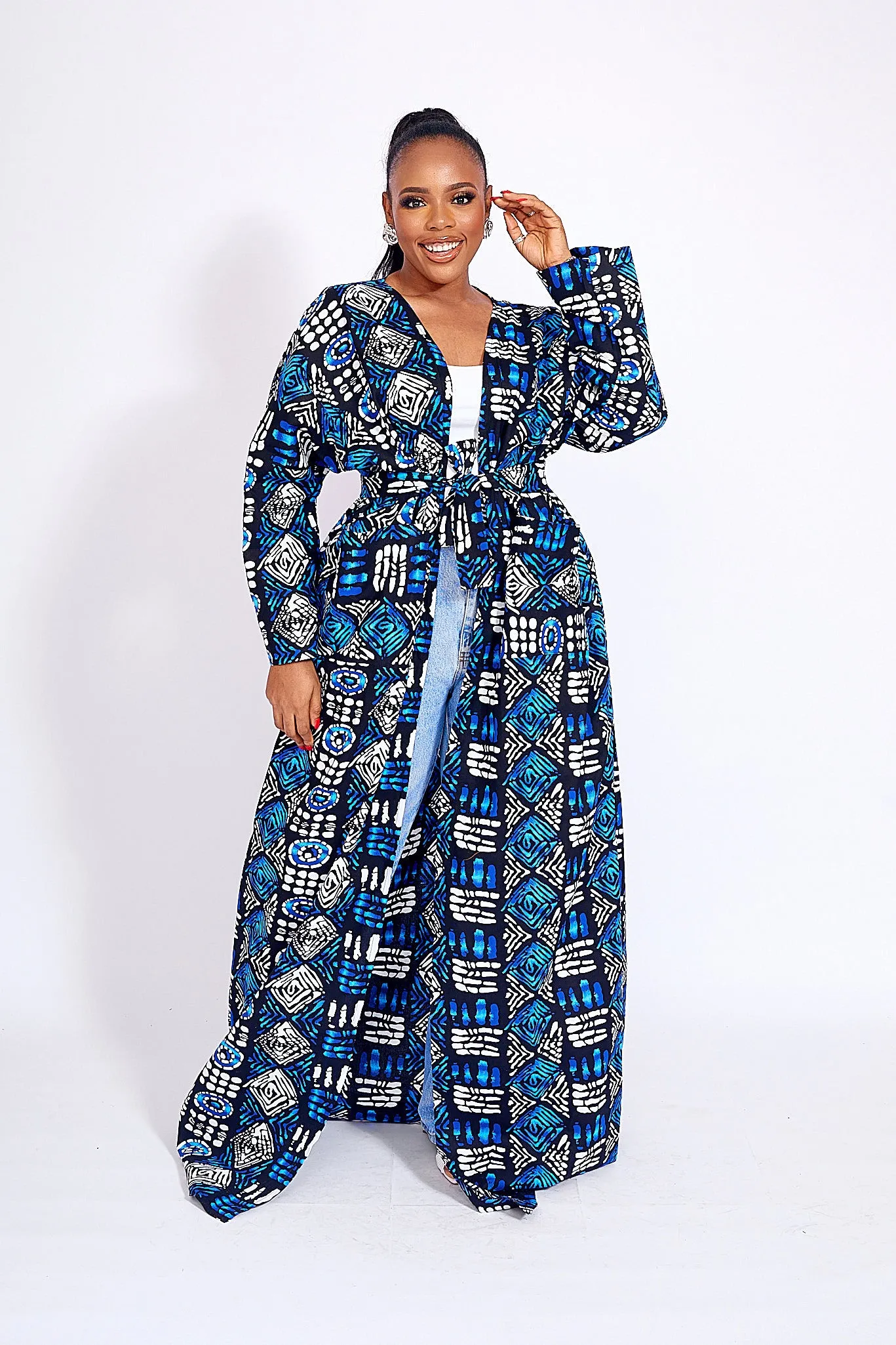 ANELE AFRICAN PRINT KIMONO