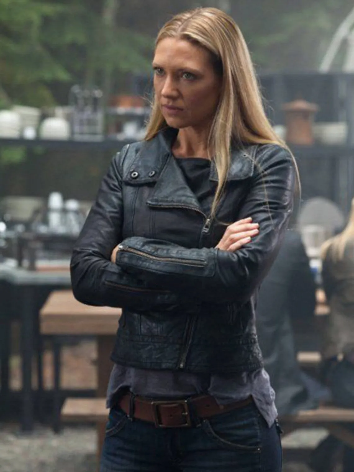 Anna Torv Fringe TV Series Black Leather Jacket | Women Celebrity Jacket