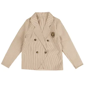 Belati Beige Striped Seersucker Jacket (BJ1589)