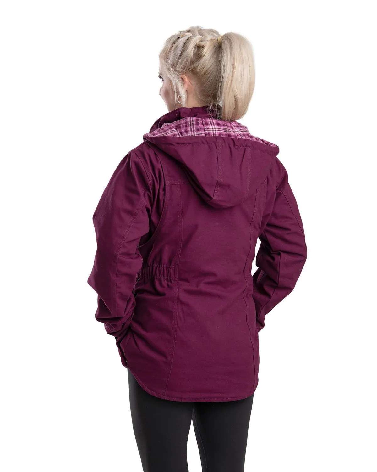 Berne Apparel Womens Softstone Duck Barn Plum 100% Cotton Cotton Jacket