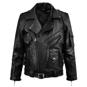 Best Style Black Fashion Deadwood Motorbike Leather Jacket