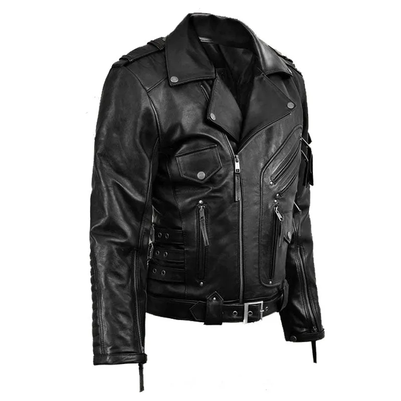 Best Style Black Fashion Deadwood Motorbike Leather Jacket