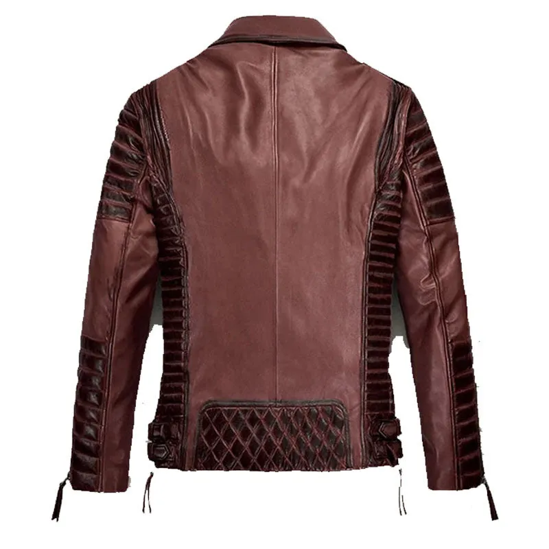 Best Style Fashion Biker Leather Charles Burnt Maroon Leather Jacket