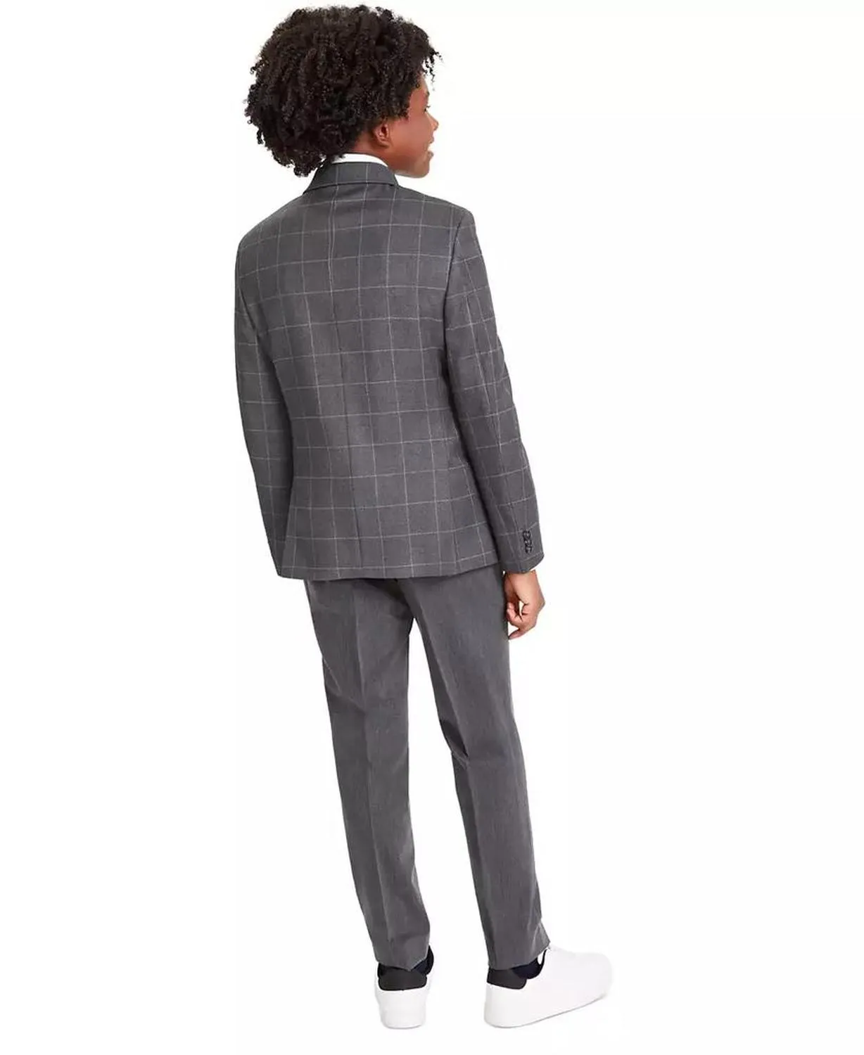 Big Boys Herringbone Windowpane Classic-Fit Suit Jacket