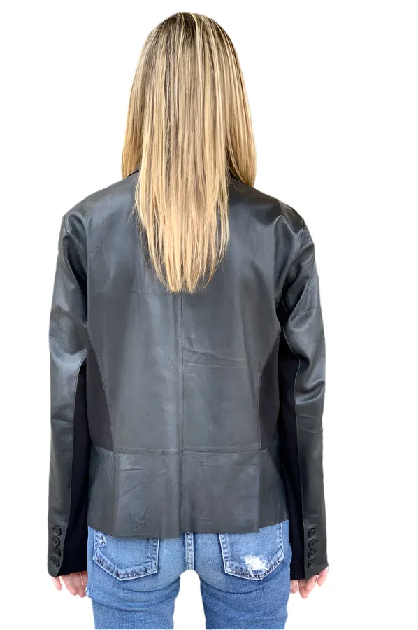 Blazer Leather Jacket - Black