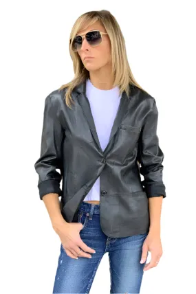 Blazer Leather Jacket - Black