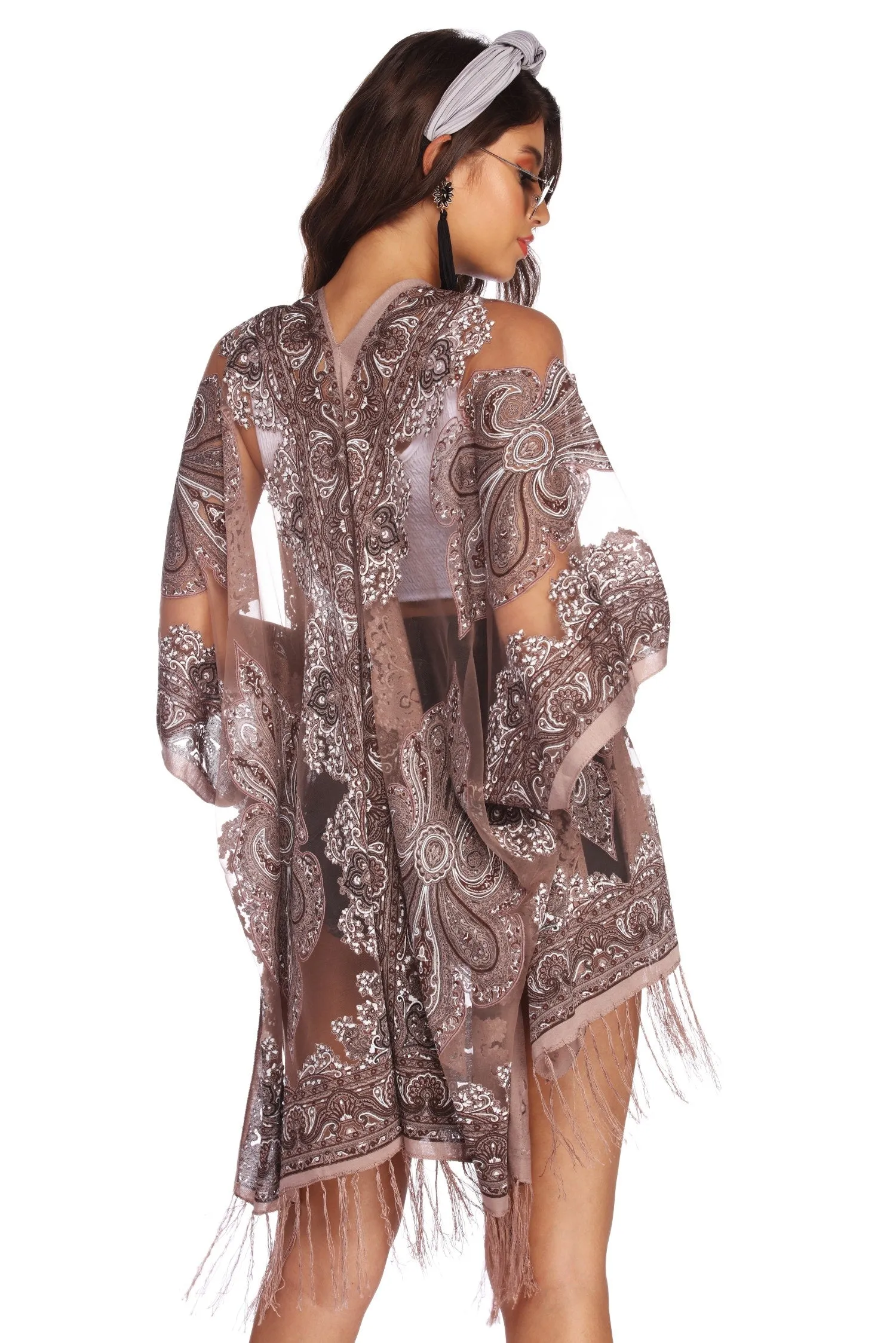 Bohemian Burnout Fringe Kimono