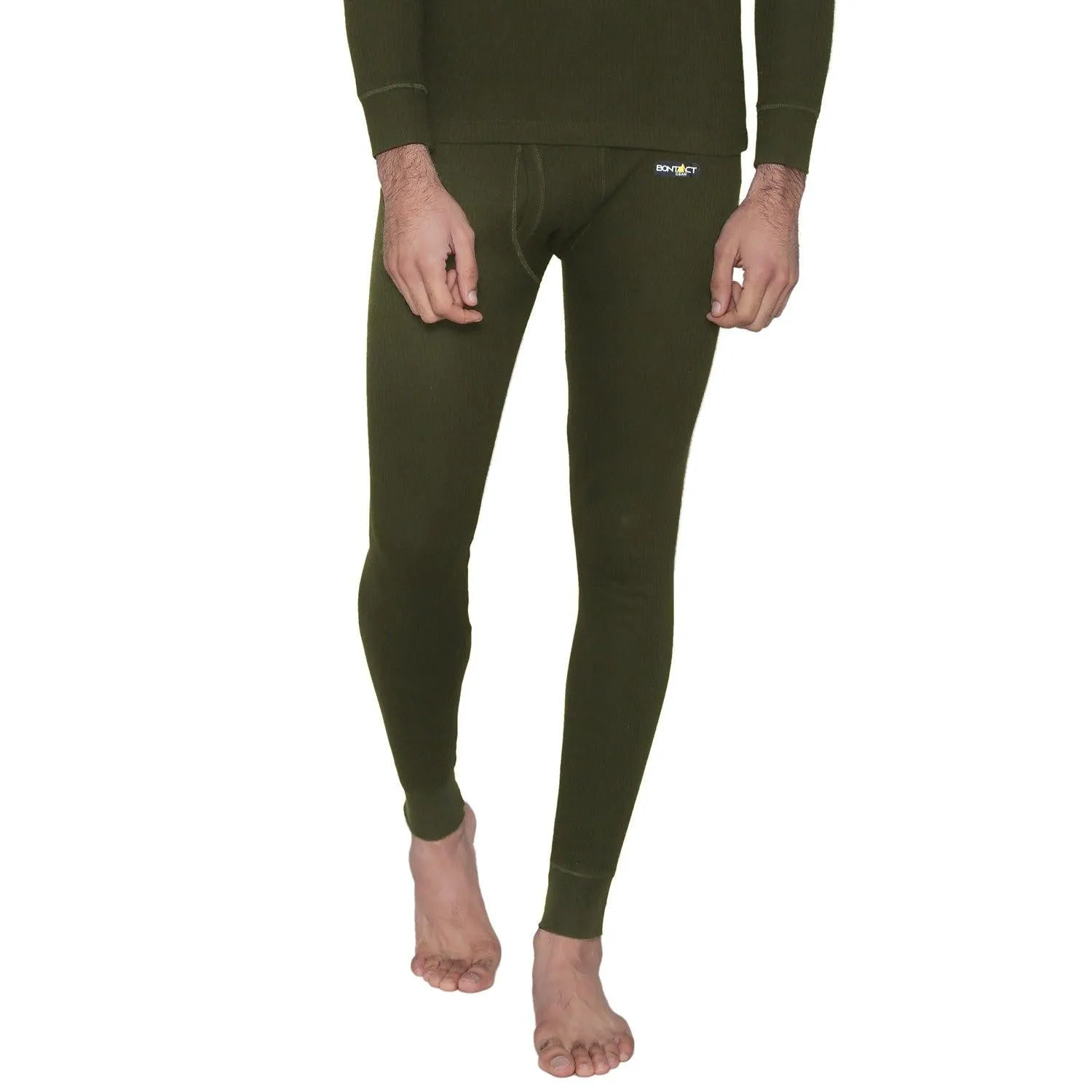 Bontact Men's Plain Regular Fit Thermal Bottom - Olive