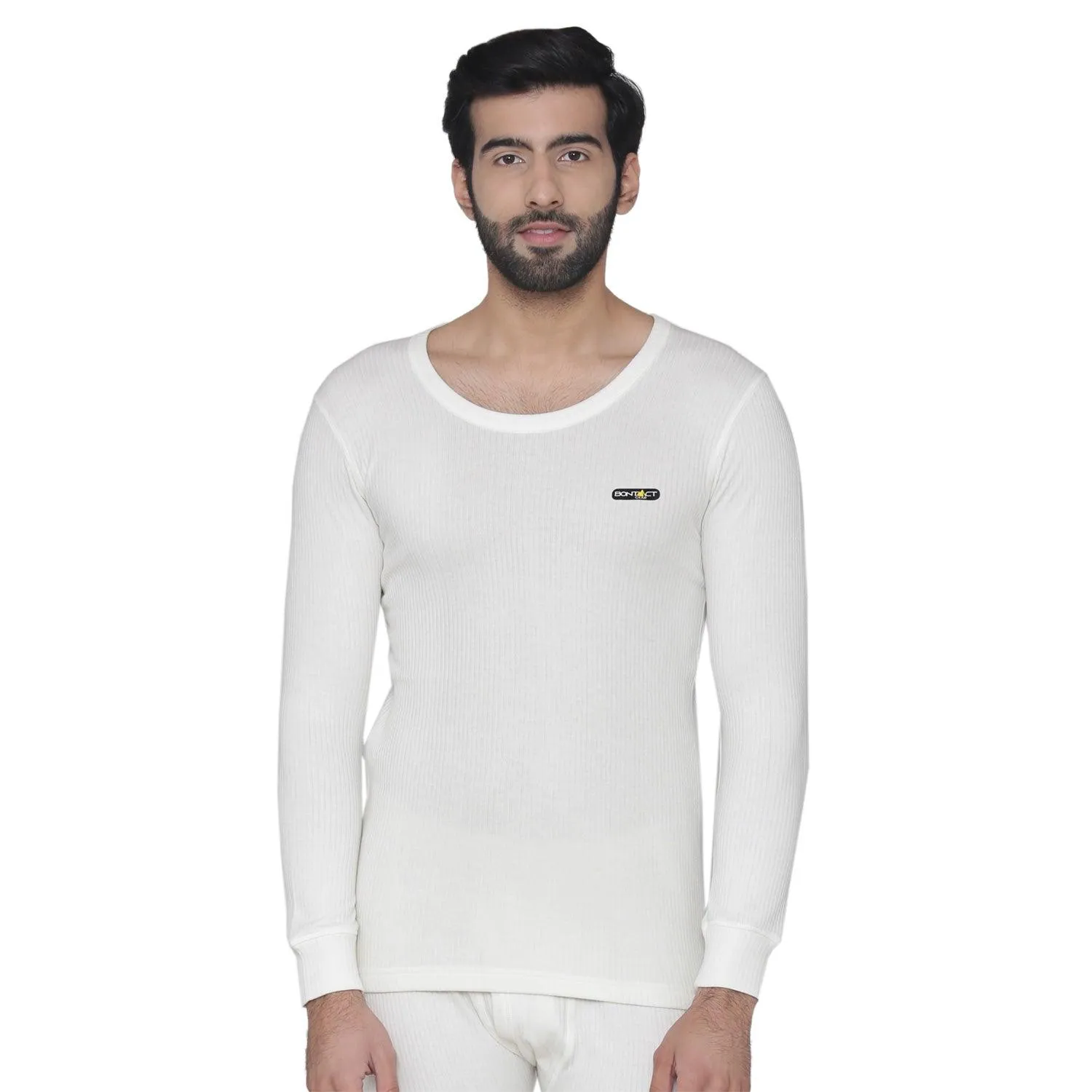 Bontact Men's Plain Regular Fit Thermal Vest - Off White