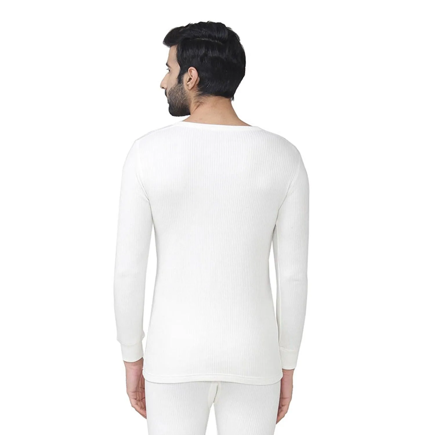 Bontact Men's Plain Regular Fit Thermal Vest - Off White