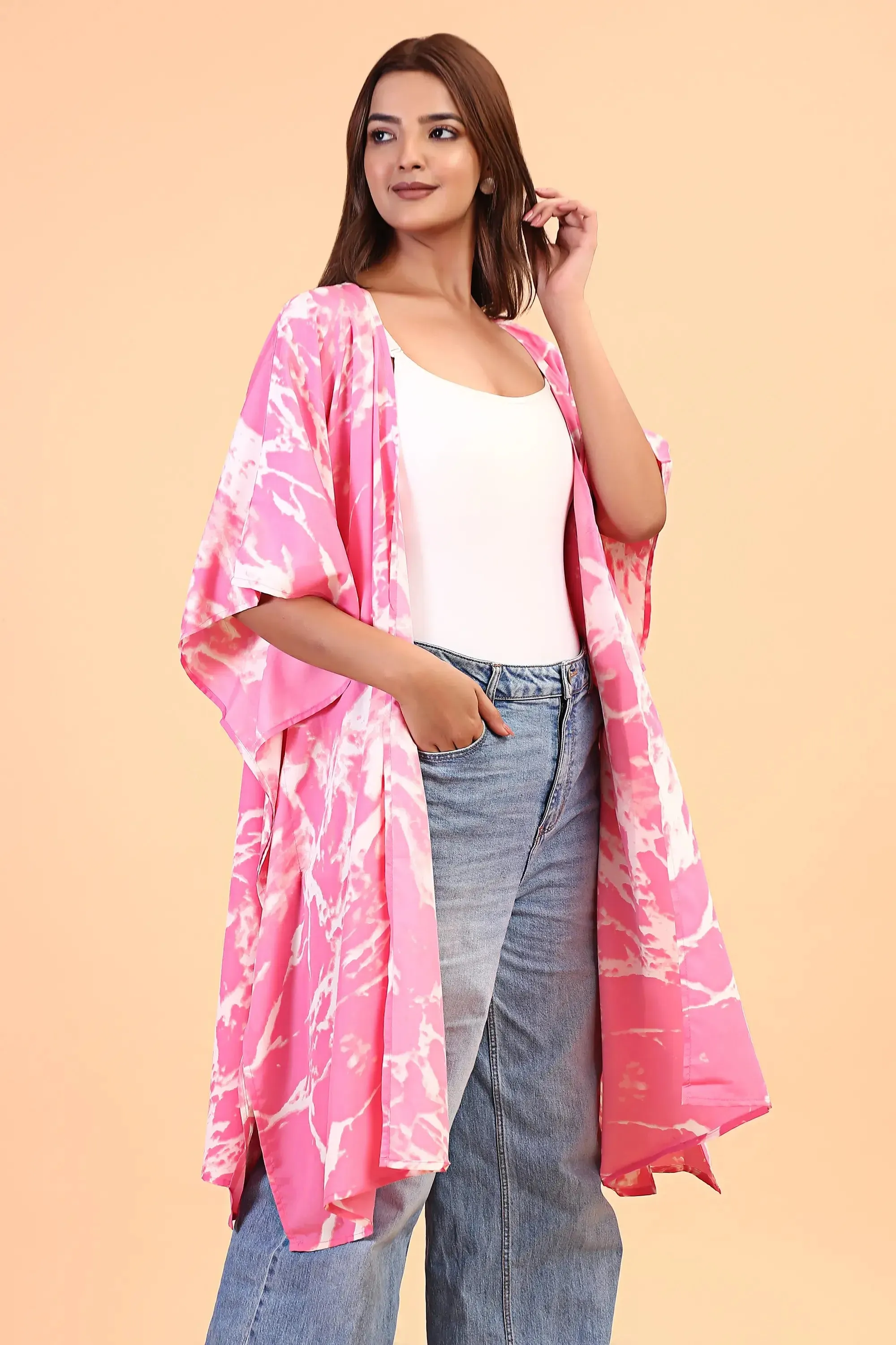 Brush Strokes Maxi Kimono