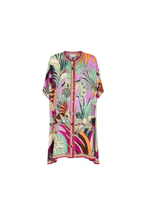 Button Through Batwing Short Kaftan