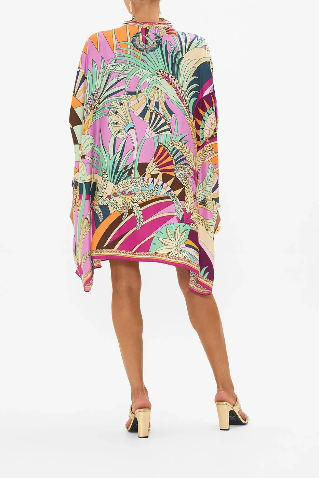 Button Through Batwing Short Kaftan