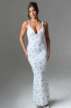 Caoimhe Maxi Dress - Blue Ditsy Print