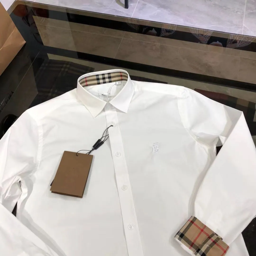 CLTH281 Slim Fit Monogram Motif Stretch Cotton Poplin Shirt