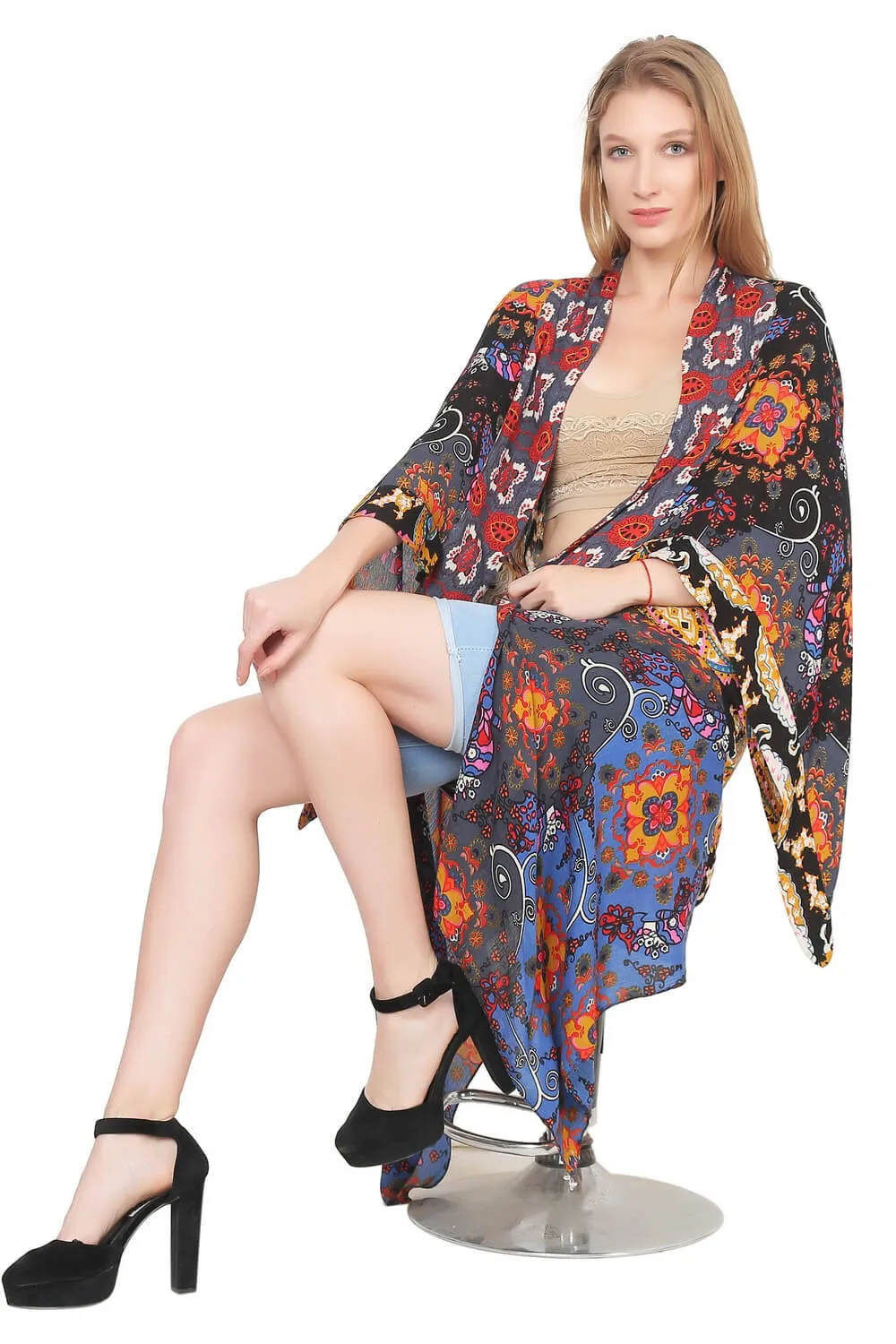 Colorful Getaway Mix Print Kimono