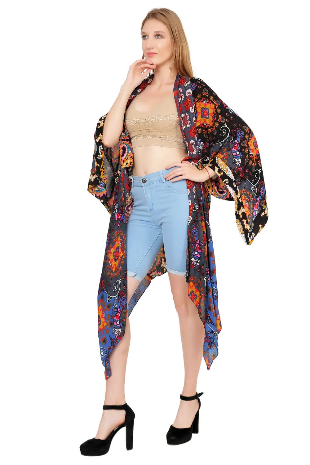 Colorful Getaway Mix Print Kimono