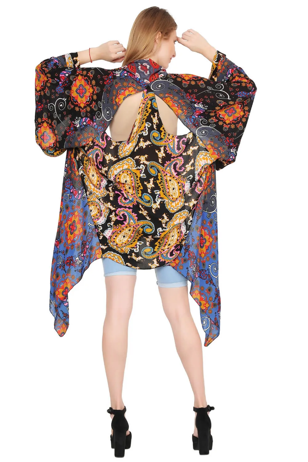 Colorful Getaway Mix Print Kimono