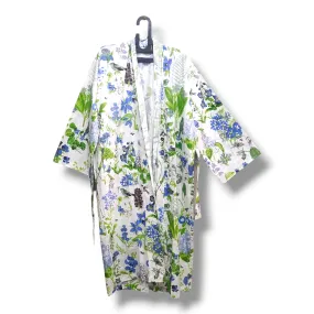 Cotton Hand Printed Kimono Robe Fresh Flowers