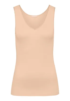 Cotton Seamless Cotton V-Neck Tank Top | Beige 71602-274