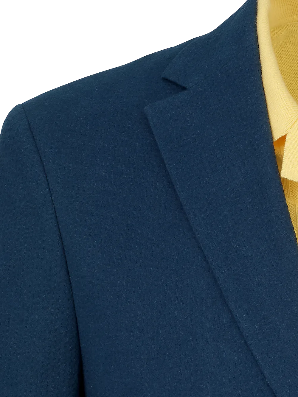 Cotton Stretch Seersucker Notch Lapel Suit Jacket - Navy