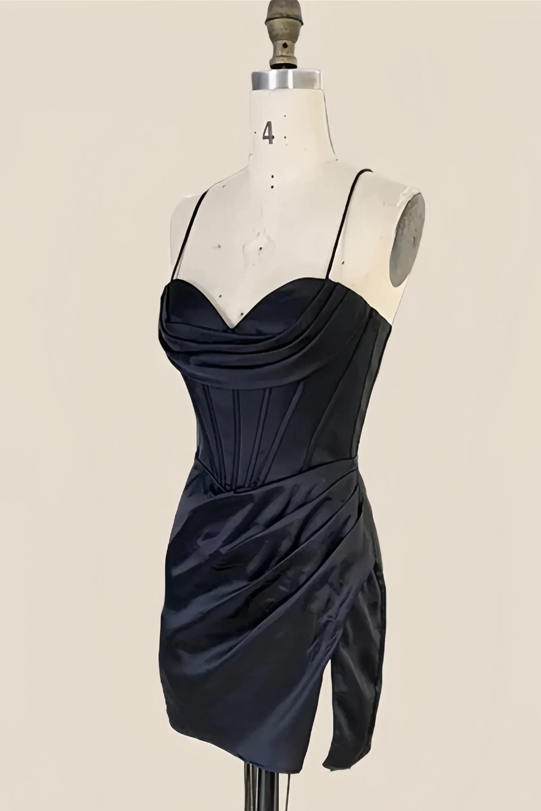 Cowl Neck Ruched Black Tight Homecoming Dress