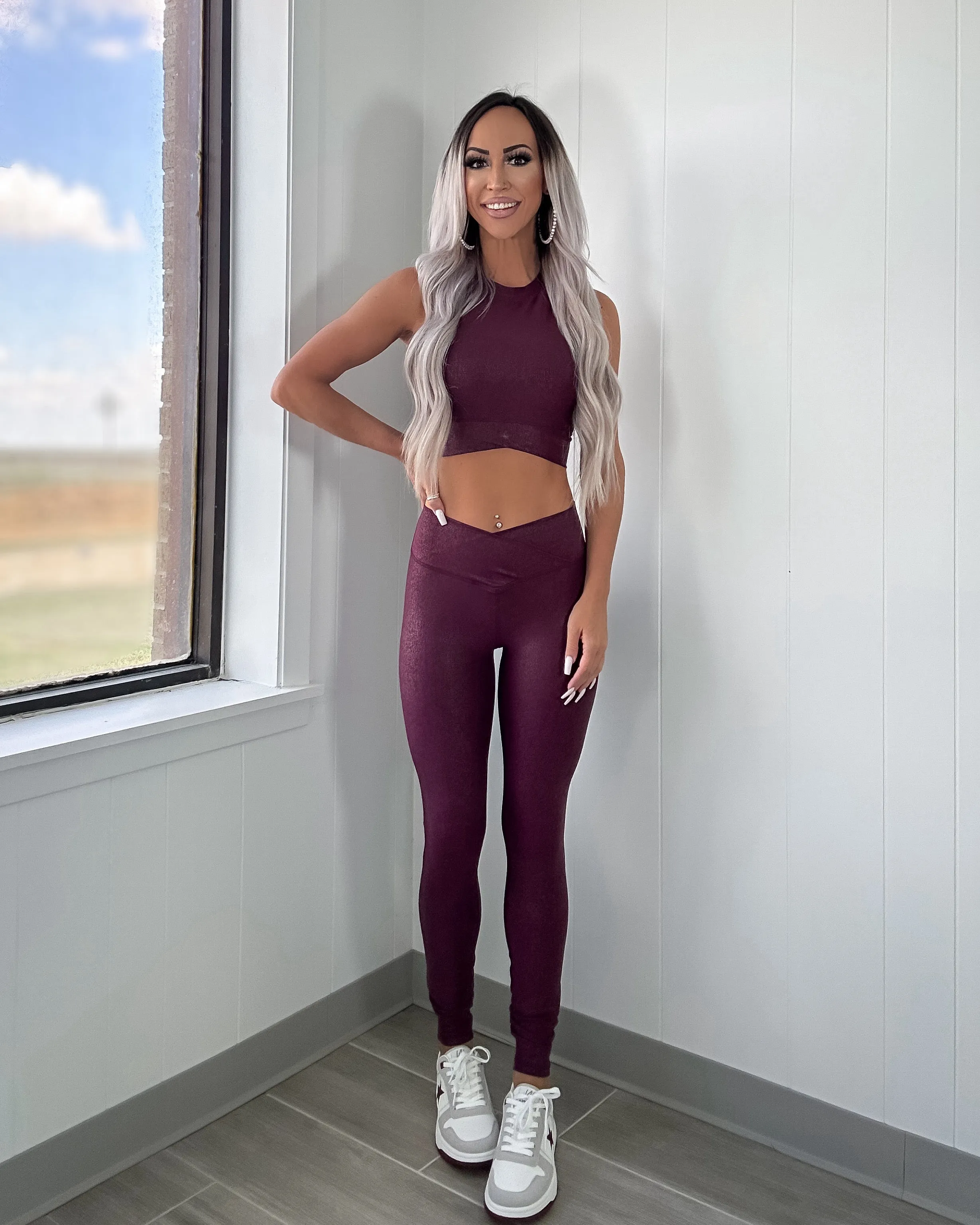 Crossfit Active Leggings - Burgundy