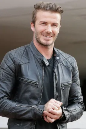 David Beckham Black Stylish Leather Jacket | Men Celebrity Jacket | Celebrity Leather Jacket