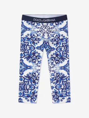 Dolce & Gabbana Baby Girls Majolica Print Leggings