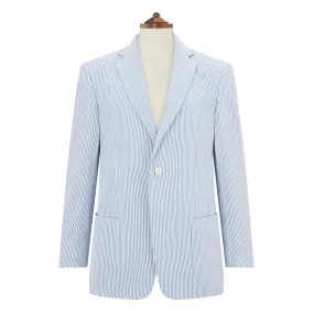 Edgar White Blue Seersucker Jacket