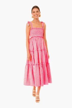 Electric Pink Gingham Nellie Dress