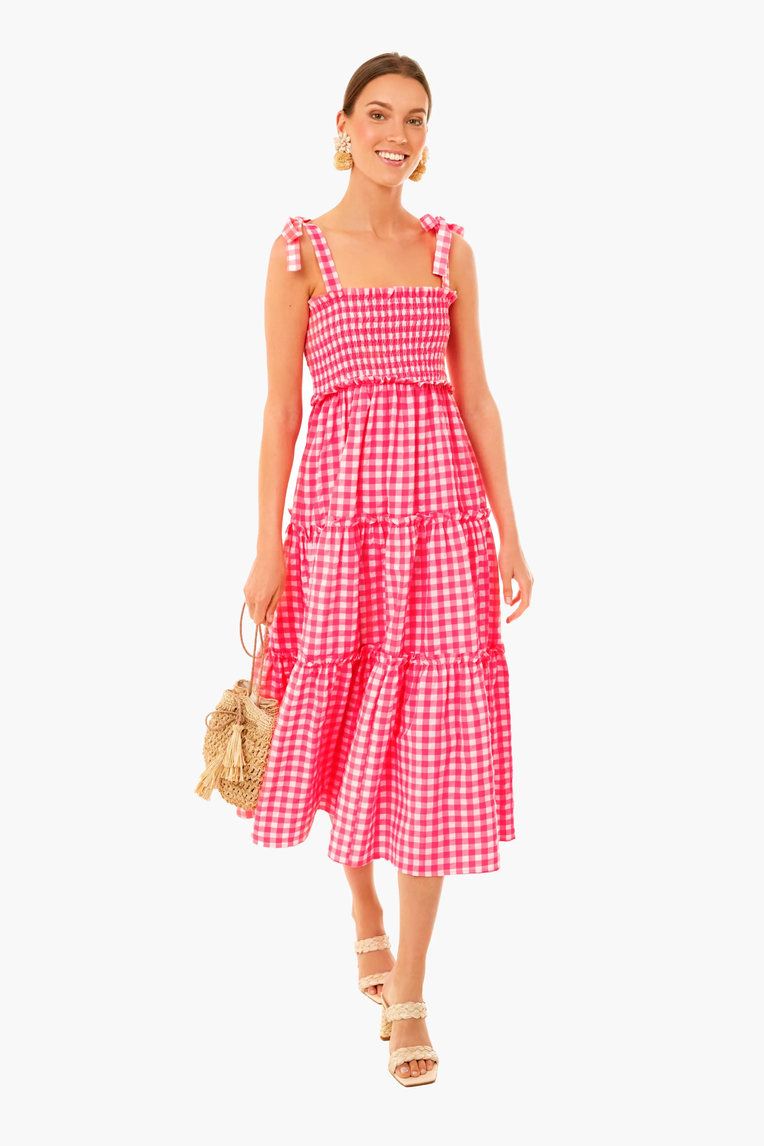 Electric Pink Gingham Nellie Dress