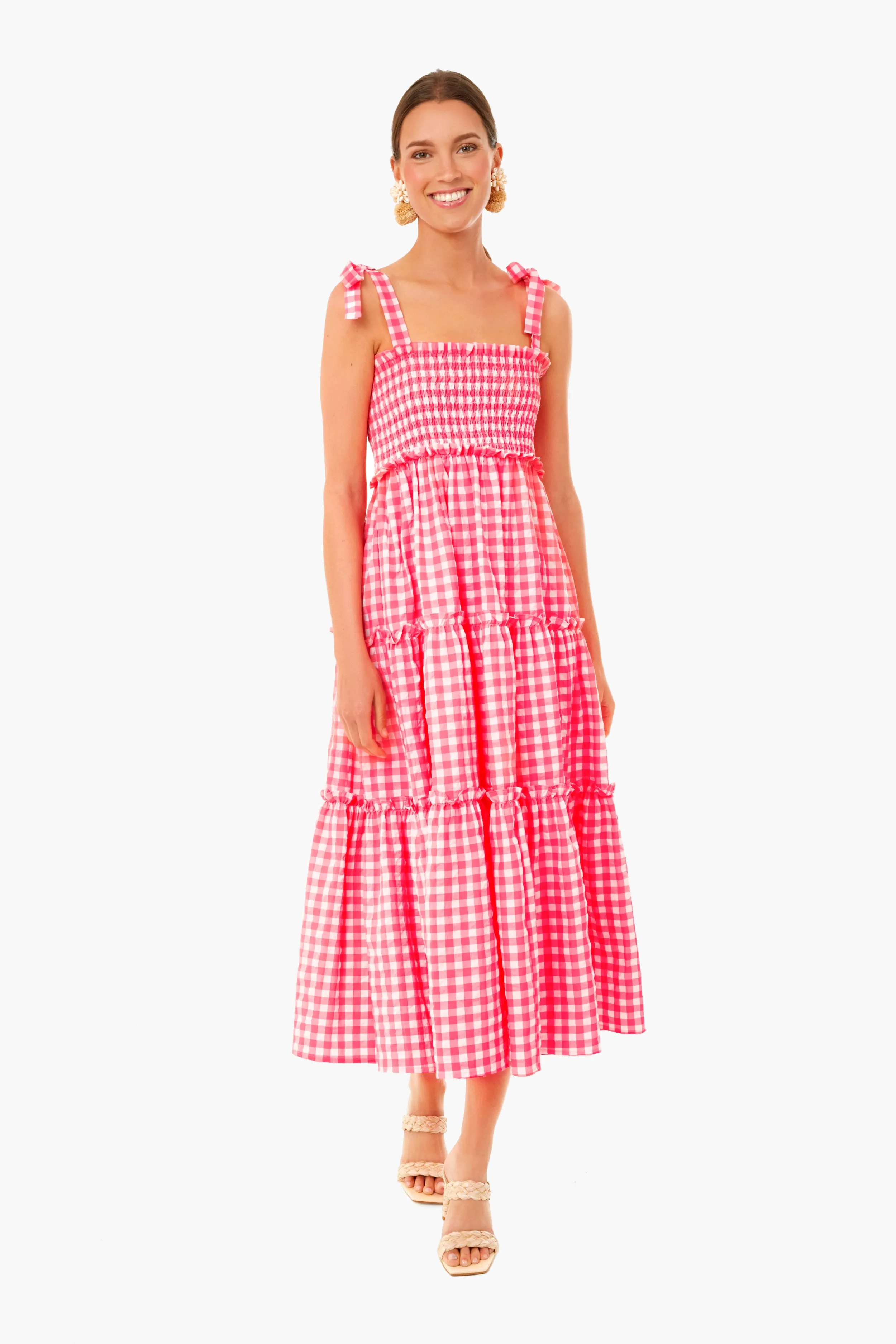 Electric Pink Gingham Nellie Dress