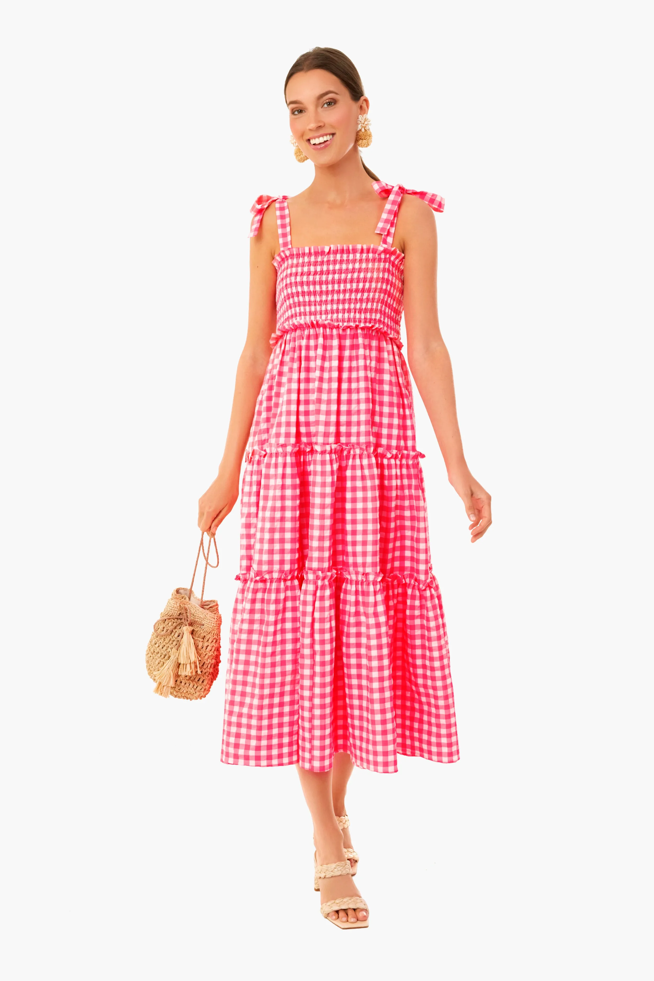 Electric Pink Gingham Nellie Dress