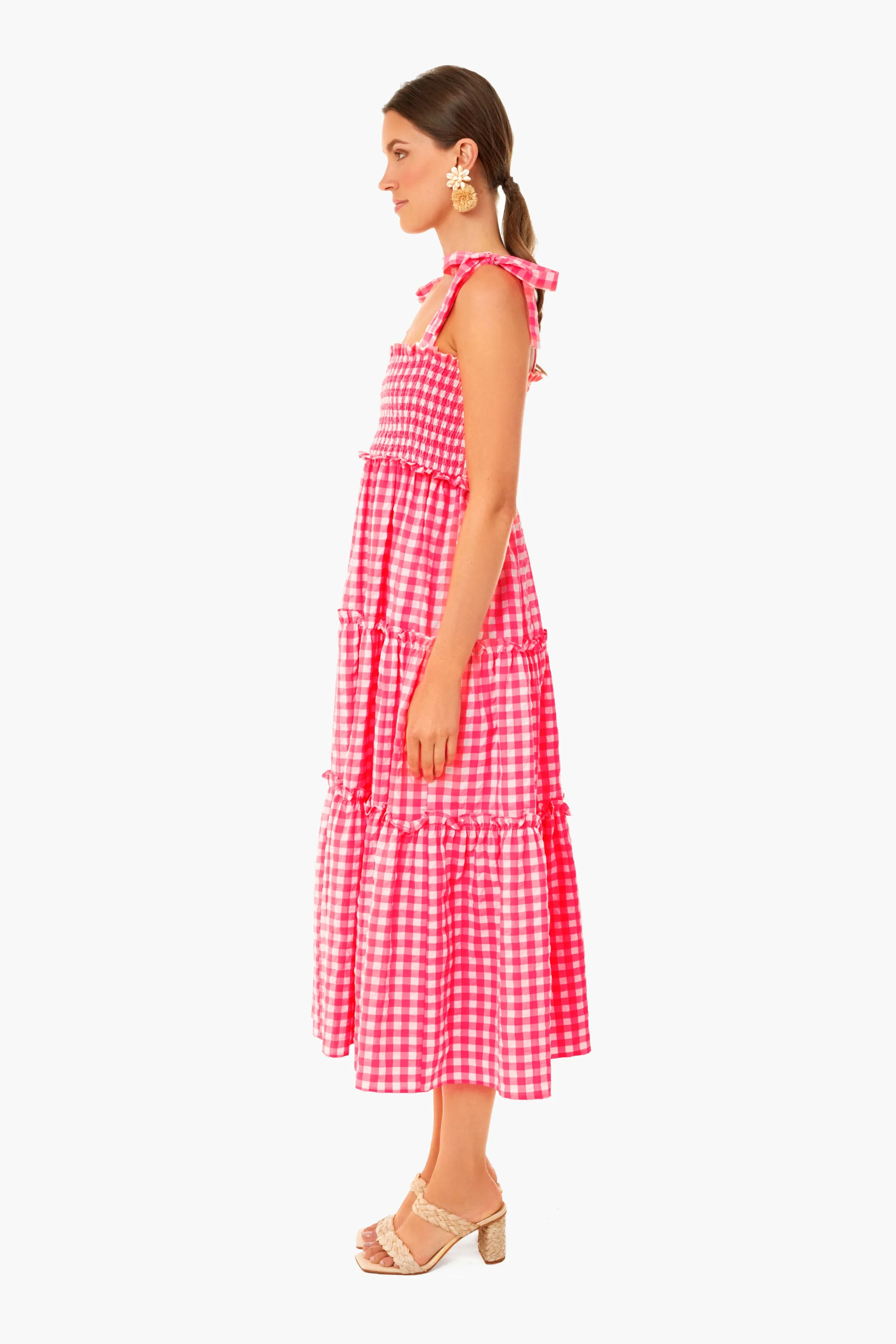 Electric Pink Gingham Nellie Dress