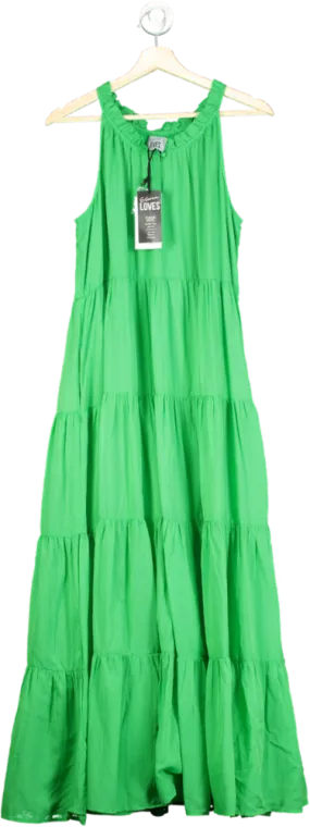 Eleven Loves Green Ruby Tiered Maxi Dress UK M/L