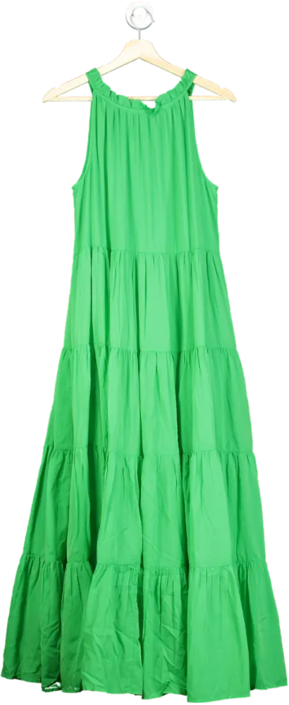 Eleven Loves Green Ruby Tiered Maxi Dress UK M/L