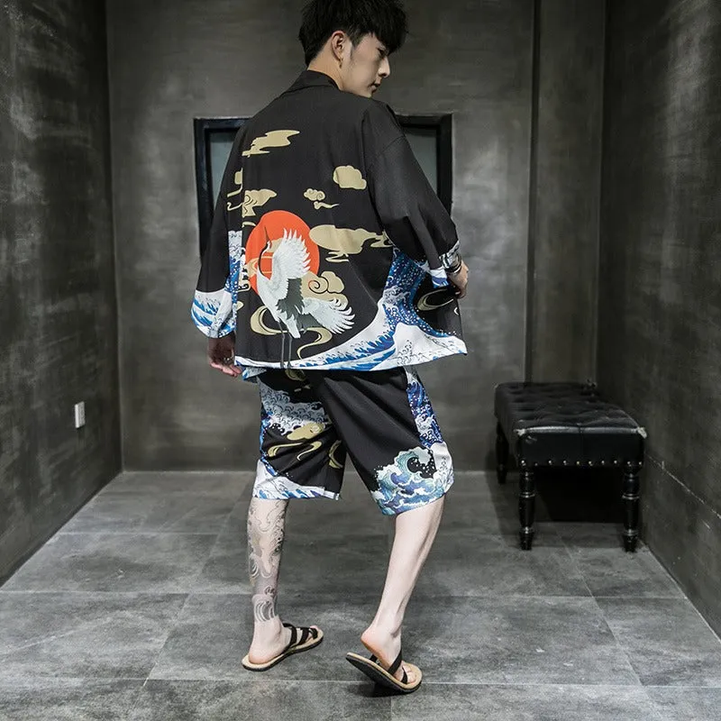 Ensemble Kimono Veste Mer Agité