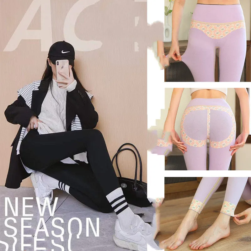 Fall Winter Cationic Velvet Thermal Shark Pants With Tummy Tuck And Butt Lift