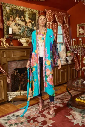 Fantasy Aqua Peacock Kimono